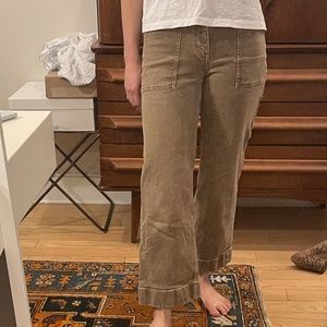 Wrangler Wide Leg Crop, Thick but Stretchy, Kick Flare Pants - Size 25
